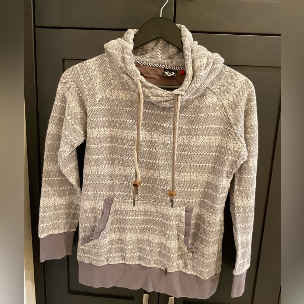 🍃🌼 Ragwear Vegan Sustainable Women Beige Pullover Streetwear Hoodie Sz S